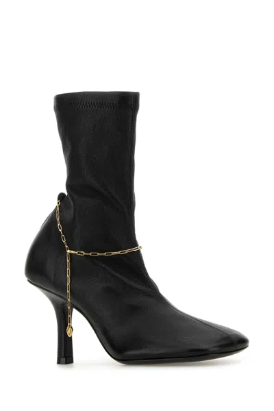 Burberry Leather Ankle Boots Chain Detail