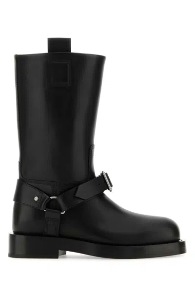 Burberry Strap Detail Leather Boots