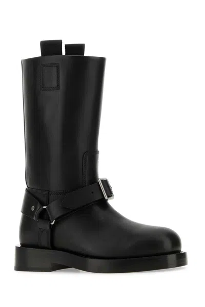 Burberry Strap Detail Leather Boots