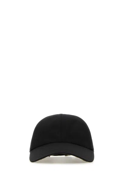 Burberry Women Black Polyester Blend Baseball Cap In Black