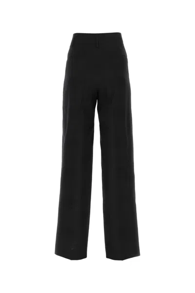 Burberry Woman Black Wool Blend Wide-leg Pant
