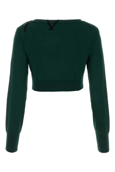 Burberry Check Cotton Knit Long Sleeve Sweater