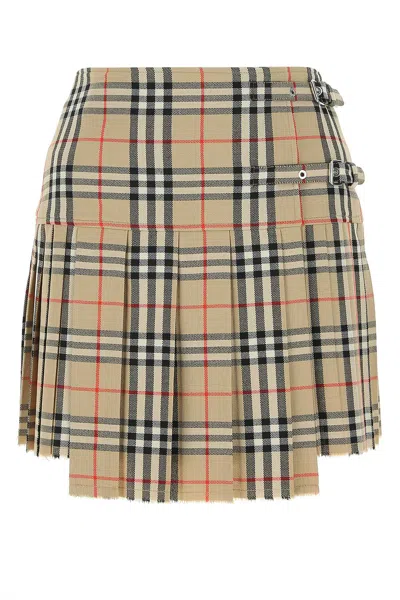 Burberry Vintage Check Wool Kilt In Multi
