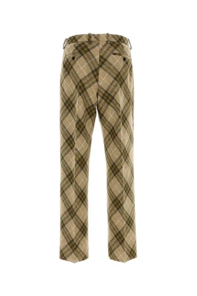 Burberry Embroidered Wool Pants For Men