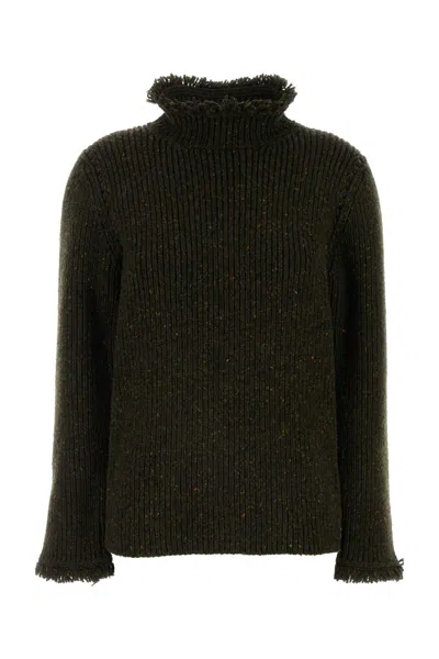 Burberry Melange Bottle Green Wool Sweater