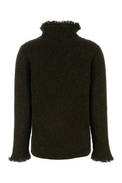 Burberry Melange Bottle Green Wool Sweater