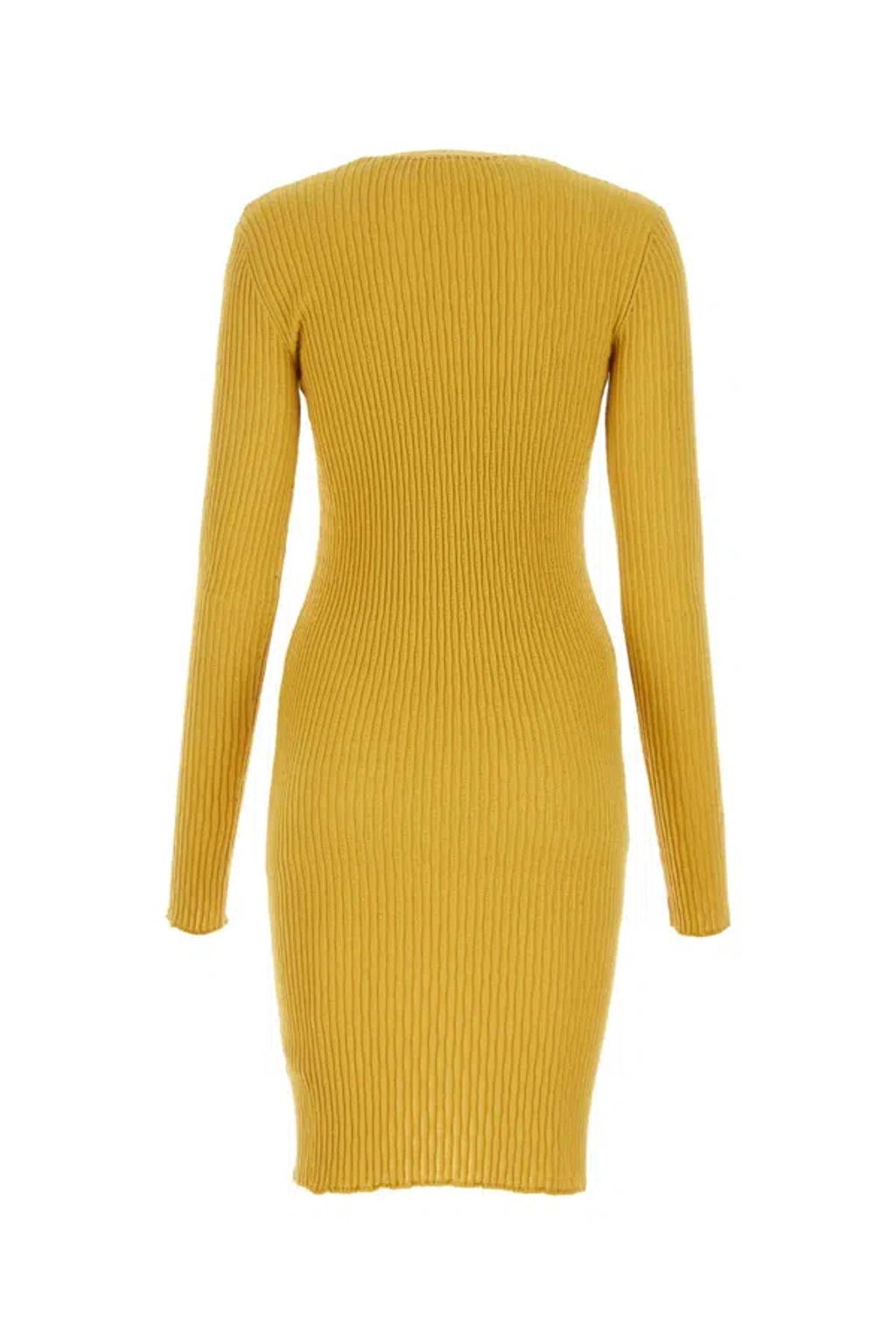 ワンピース Burberry Yellow Stretch Wool Blend Dress Burberry Women's Mustard Stretch Wool Blend Dress In Yellow