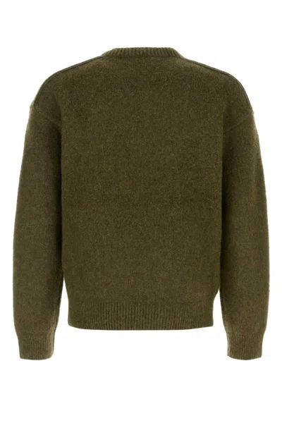 Shop Burberry Olive Green Wool Blend Sweater