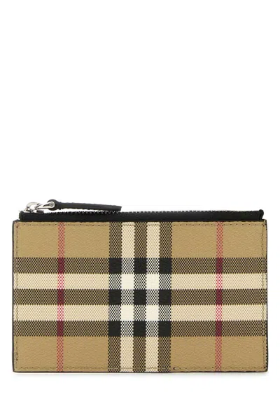 Burberry Beige Check Large Bifold Wallet
