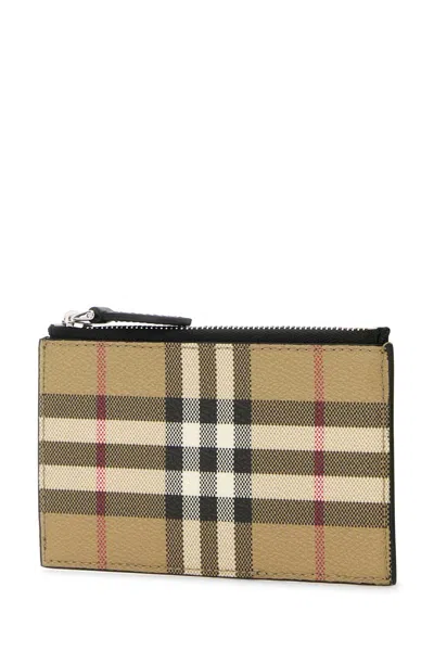 Burberry Beige Check Large Bifold Wallet