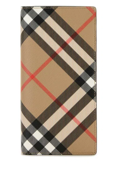 Burberry Canvas Checkered Pattern Foldable Wallet
