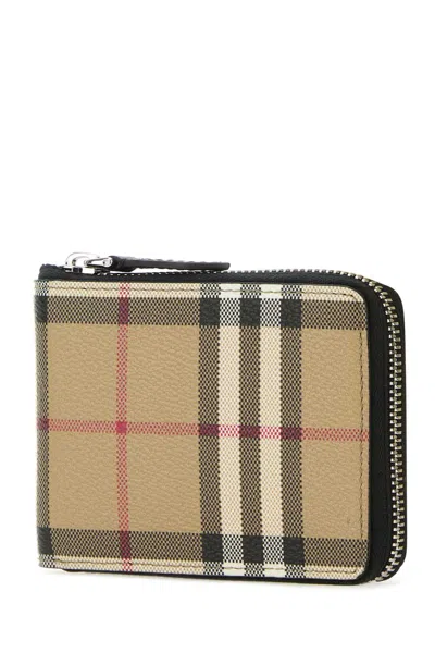 Burberry Beige Check Large Bifold Wallet