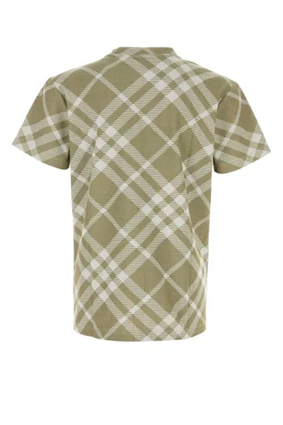 Burberry Check Stretch Cotton Blend T-shirt
