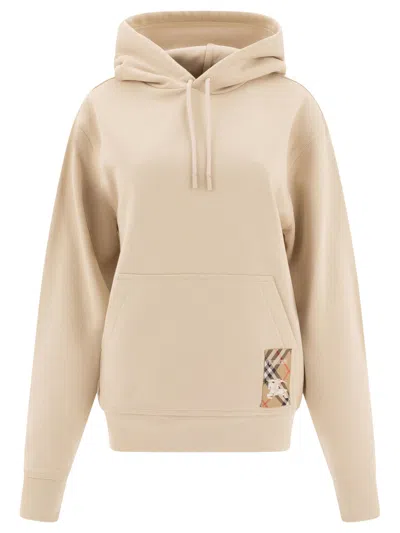 Burberry Ekd Check Patch Drawstring Hoodie