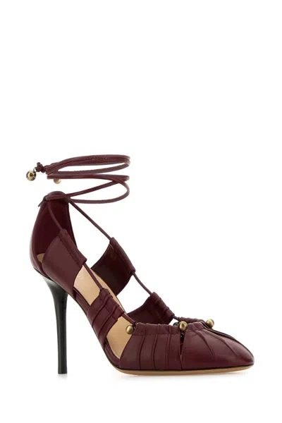 Chloé Luna 90 Cut-out Leather Pumps