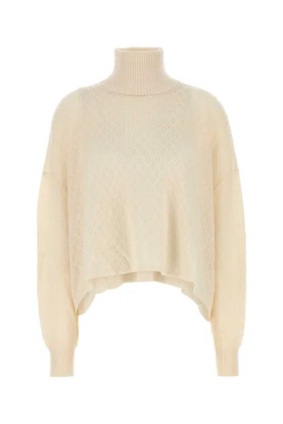 Chloé Chloe Ivory Wool Blend Oversize Sweater