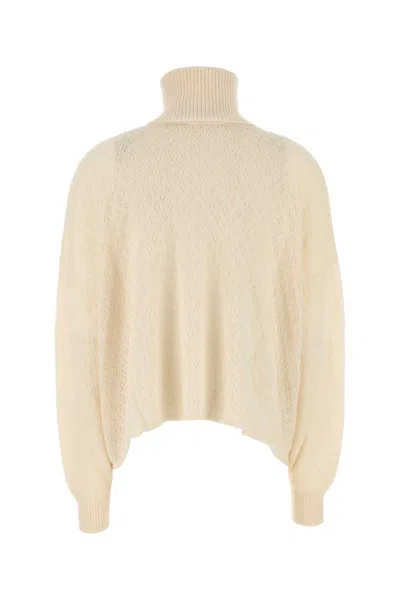Chloé Chloe Ivory Wool Blend Oversize Sweater