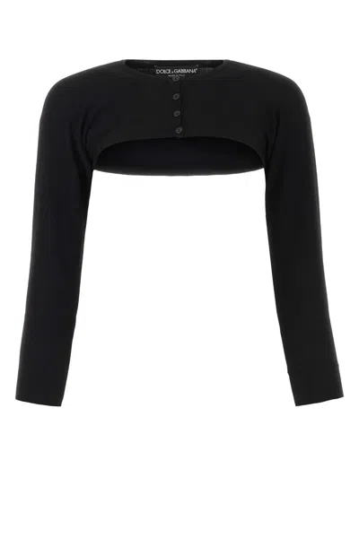 Dolce & Gabbana Black Black Cropped Cardigan