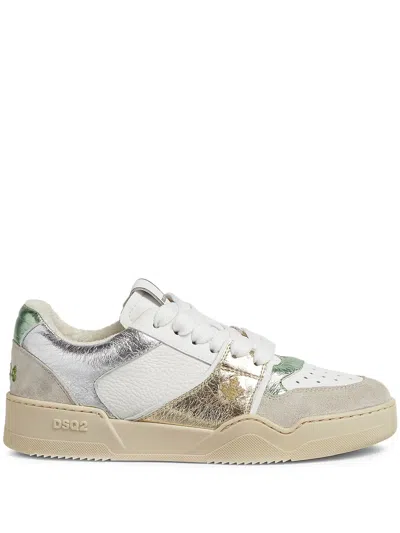 Dsquared2 Embroidered Metallic Perforated Sneakers