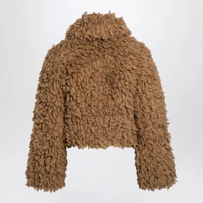 Burberry Beige Wool-blend Short Jacket Women In Brown