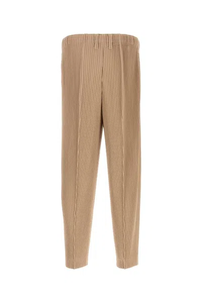 Issey Miyake Beige Antiqued Polyester Pant