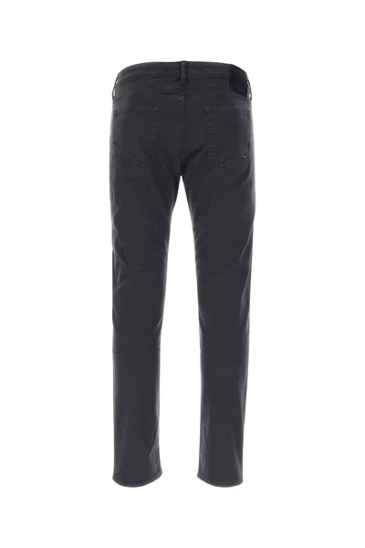 Incotex Dark Grey Logo-patch Straight-leg Jeans