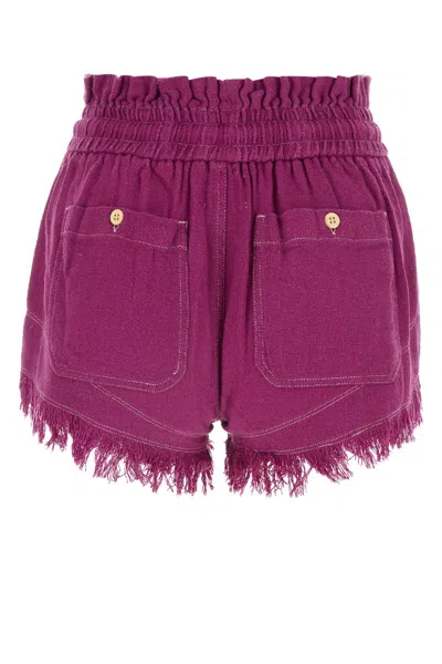 Isabel Marant Étoile Tyrian Purple Silk Talapiz Shorts
