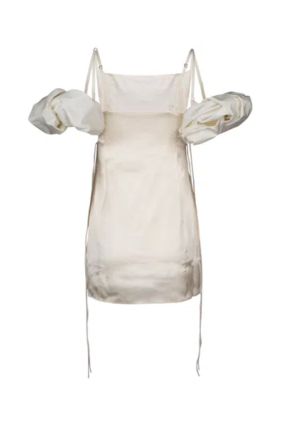 Jacquemus Satin Puff Sleeve Dress