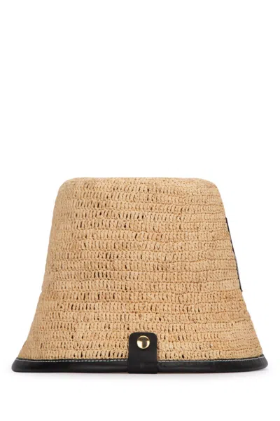 Jacquemus Structured Raffia Bucket Hat In Brown
