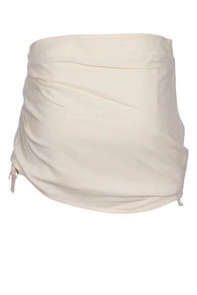 Jacquemus Tiered Skirt With Drawstring Hem And Ruffle Detailing