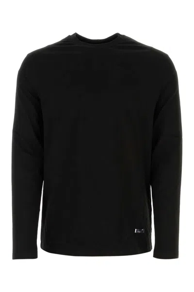 Jil Sander Cotton Crew Neck T-shirt With Long Sleeves In Black