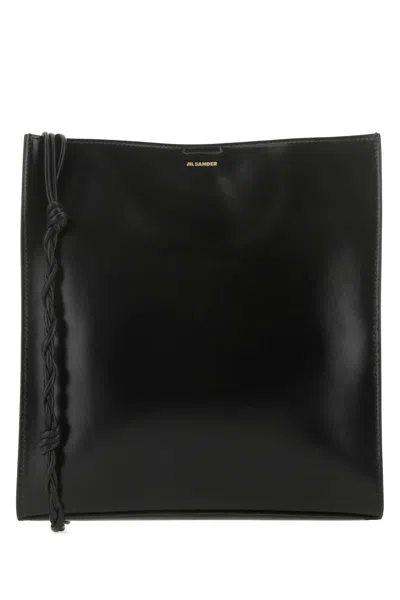 Jil Sander Women Black Leather Large Tangle Shoulder Bag
