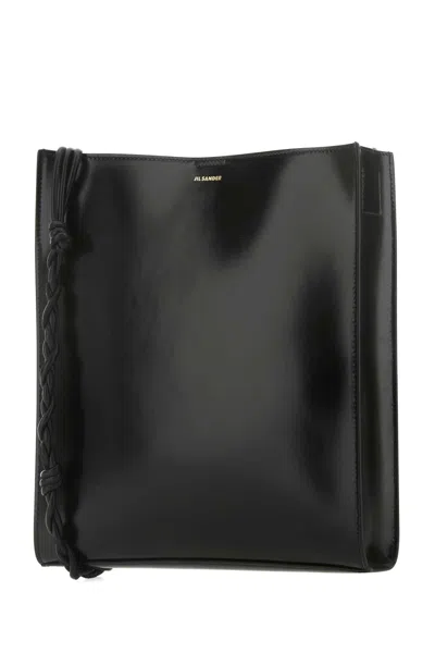 Jil Sander Women Black Leather Large Tangle Shoulder Bag
