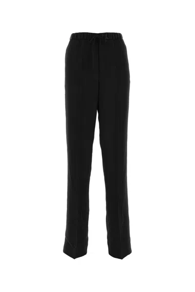 Jil Sander Pure Cotton Chinos Pants With Concealed Closure In Black