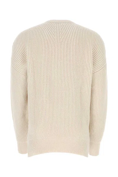 Jil Sander Men Ivory Cotton And Wool Sweater