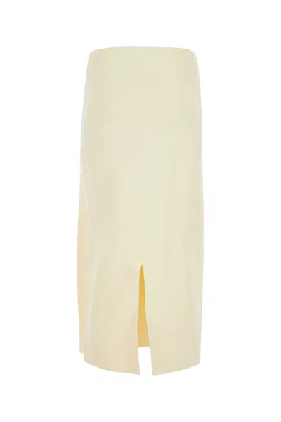 Jil Sander Ivory Viscose Blend Skirt