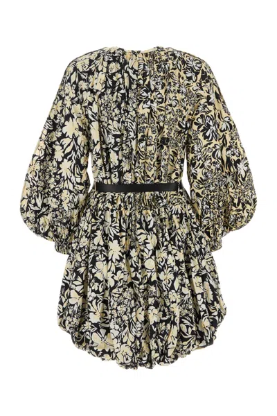 Jil Sander Printed Taffeta Mini Dress W/belt