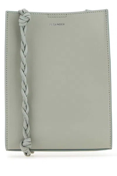 Jil Sander Leather Shoulder Bag With Flat Silhouette And Braided Detail