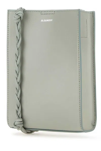 Jil Sander Leather Shoulder Bag With Flat Silhouette And Braided Detail