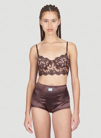 DOLCE & GABBANA DOLCE & GABBANA WOMEN FLORAL LACE LONG-LINE BRA 