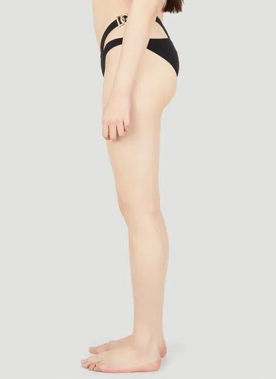 Dolce & Gabbana Cut Out High Waisted Swim Bottom In Black