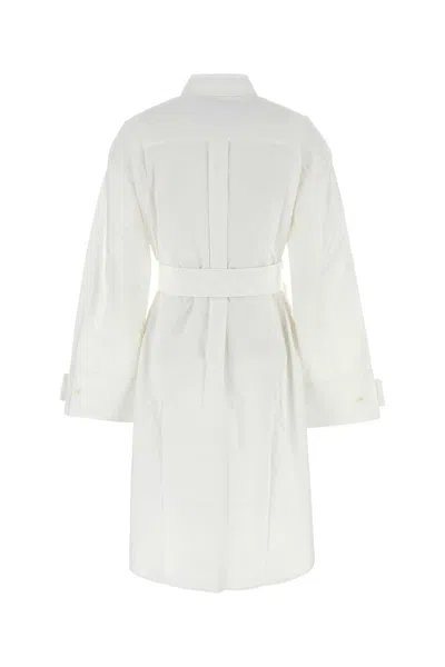 Jw Anderson Abito Chemisier In Popeline Bianco  Donna