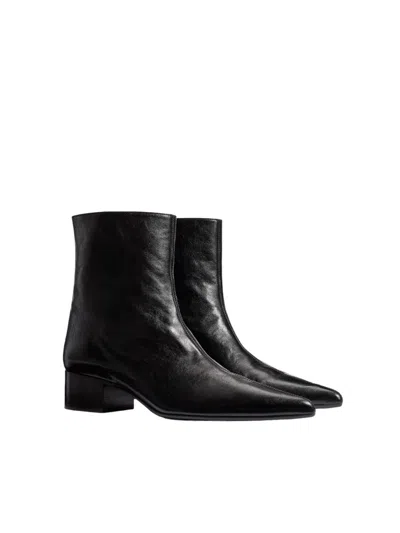 Khaite Andee Leather Ankle Boots