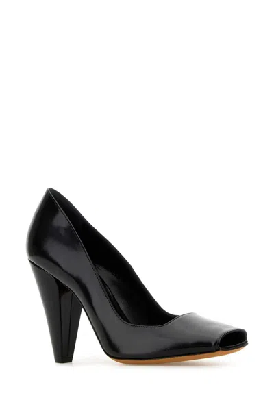Khaite 90mm Cedar Open Toe Leather Pumps