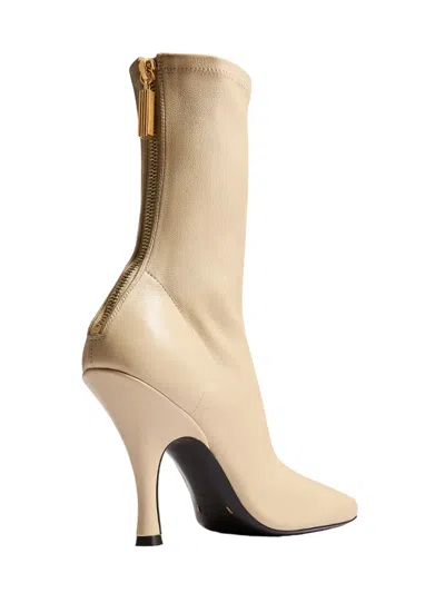 Khaite Woman Ankle Boots Beige Size 7 Calfskin In Neutral