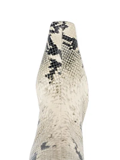 Khaite Andee Snake-effect Leather Knee Boots