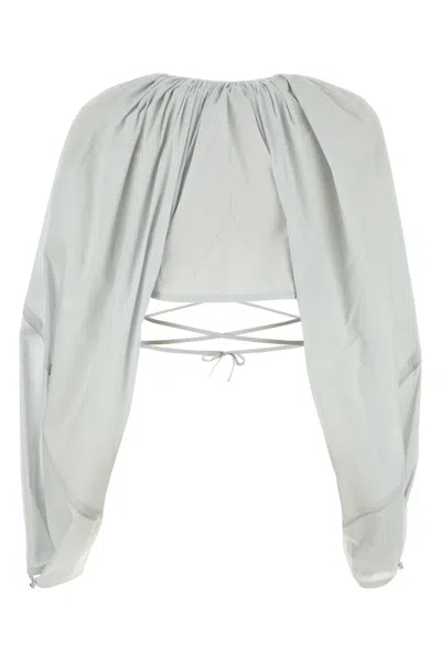 Kiko Kostadinov Stretch Cotton Blend Blouse With Bell Sleeves