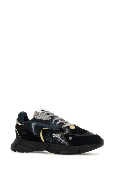 Lacoste Leather And Mesh Neo Sneakers With Contrast Accents