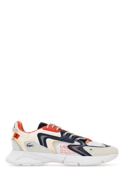 Lacoste Leather And Mesh Neo Sneakers With Contrast Accents