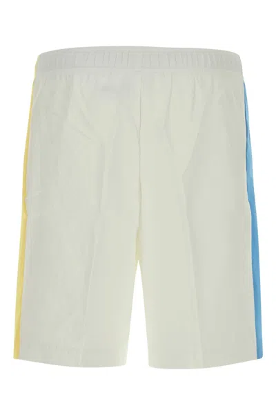 Lacoste White Polyester Bermuda Shorts